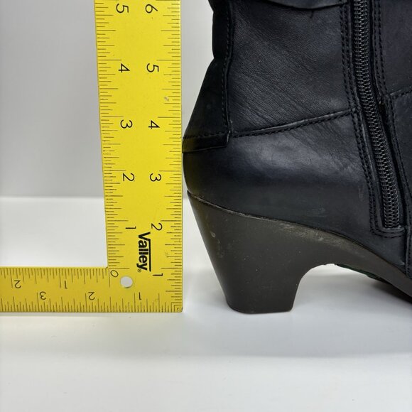 El Naturalista Black Leather Winter Boots 37 Fleece Lined Comfort Boho Chic Eco - Picture 7 of 16